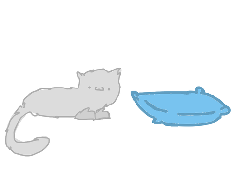 Cat and pillow sprite