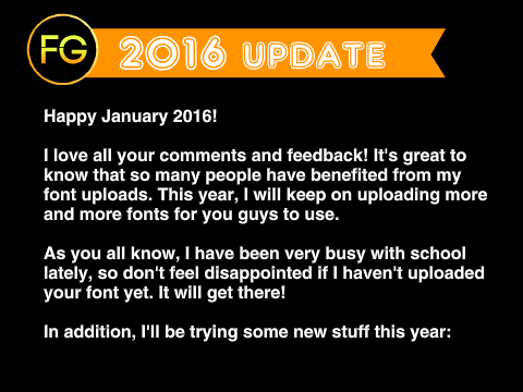 2016 Update - New Stuff!
