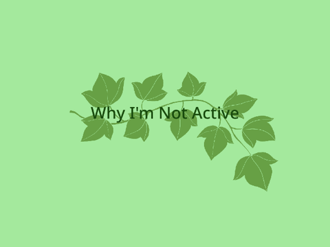why I'm not active  