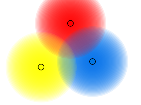 Simple coloured paint blobs