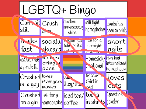 LGBTQIAP+ Bingo 
