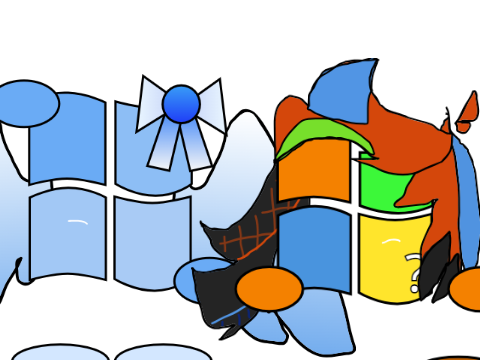 randomless: Windows Wavey meets Windows Bliss (my sister's OC btw)