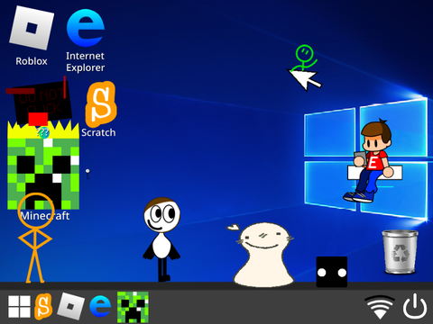 Add yourself on the Window desktop but everyone explodes when you click on them