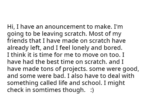 I'm leaving. :(