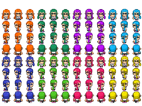 Splatoon walking sprite modles!