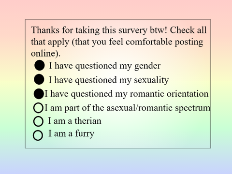 LGBTQ+ survey because I'm curious :) remix