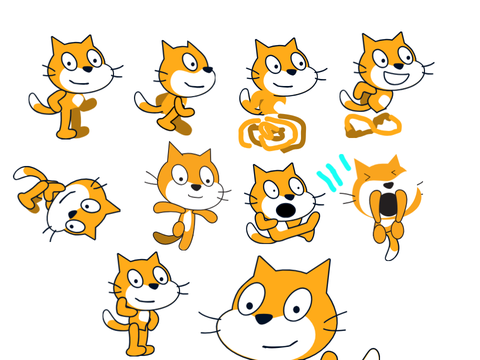Scratch Cat sonic style sprites! 
