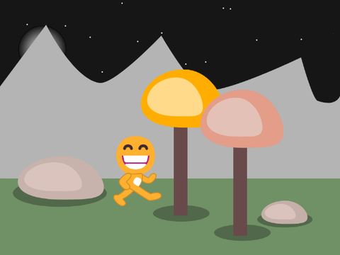 Scrolling backround with emoji man!!
