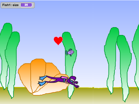 side-scrolling aquarium copy