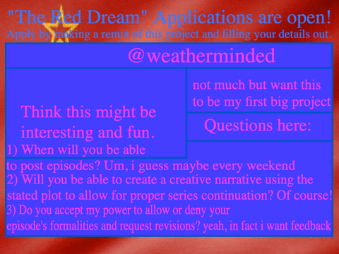 "The Red Dream" Applications. remix