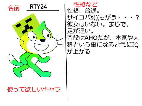 人狼ゲームコラボシート 