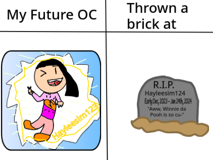I threw a brick at Hayleesim123