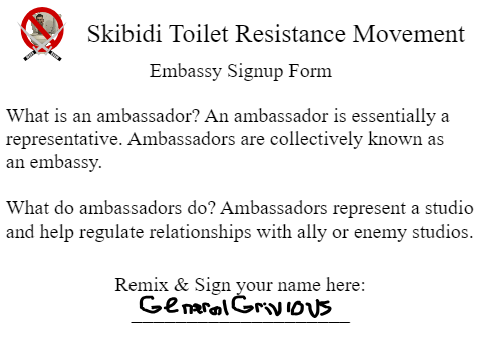 Skibidi Toilet Resistance Movement - Embassy Signup remix