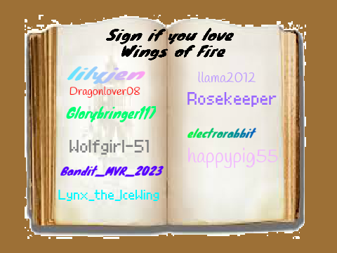 Sign if You Love Wings of Fire <3 and Books!