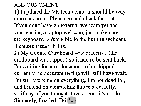 (Important!) VR tech demo upgrade + announcement