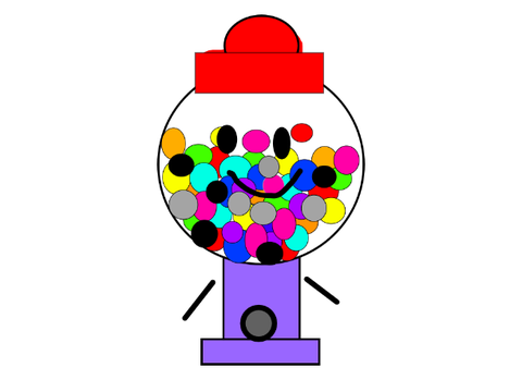 Gumball machine inspired character