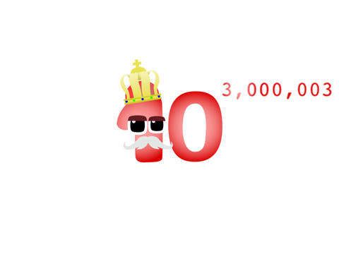 Fixed 10^100 and added 10^101 and 10^300,003 and 10^3,000,003 and 10^Infinity