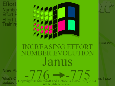 Increasing Effort Number Evolution Janus | -776 → -775