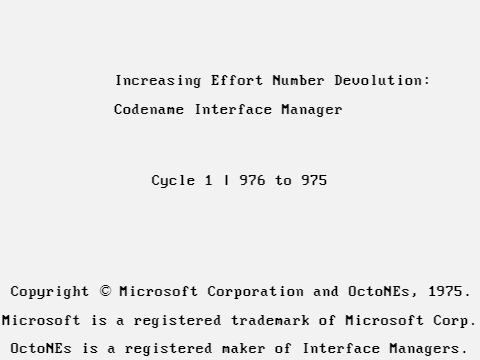 Increasing Effort Number Devolution: Codename Interface Manager (Cycle 1, 976 to 975)