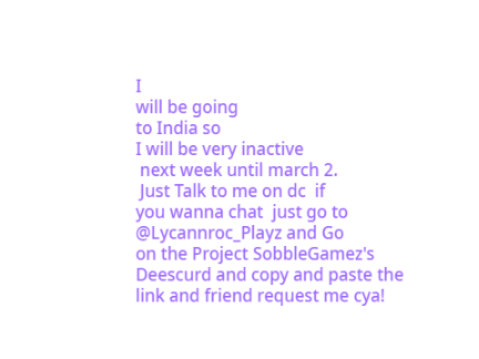 An Announcment