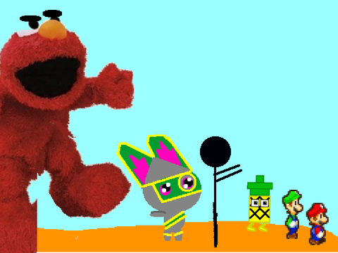 add yourself running from elmo!!![1] remix