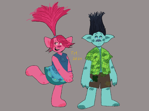 all my style versions of the trolls characters ^_^