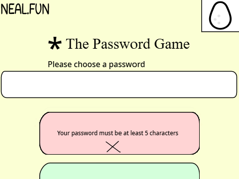 The Many Bugs Password Game