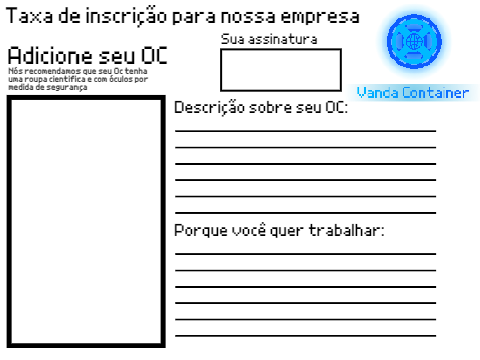 Taxa de inscrição para nossa empresa