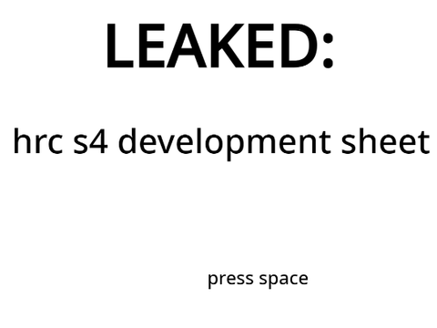 Leaked: HRC S4 Development Sheet