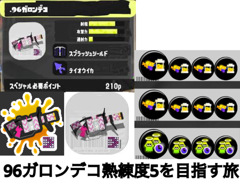 96ガロンデコで熟練度5を目指す旅。