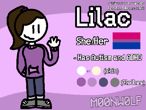 Slightly refined Lilac ref sheet! :3