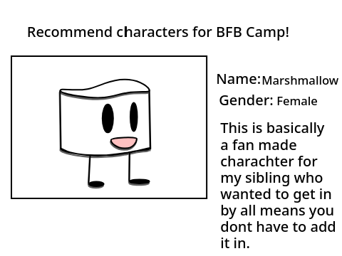 BFB Camp Recommended Character Submitting! remix