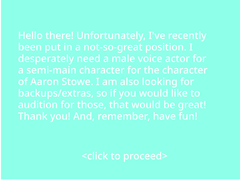 (CLOSED) EMERGENCY casting for Aaron Stowe