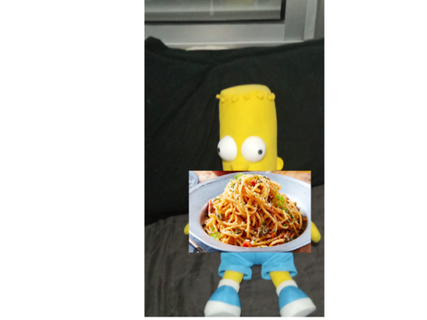 BART  comiendo spaghetti