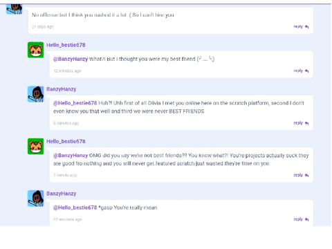 Can somebody tell me why this person is being mean?