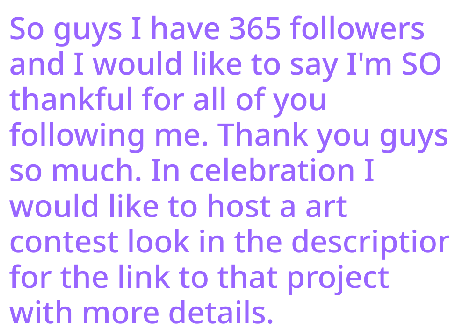 365 followers art contest 