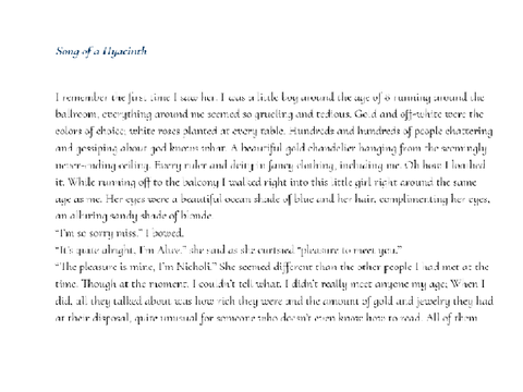 Song of a Hyacinth Pt. 1