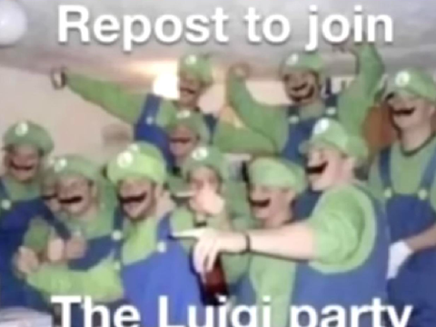 REPOST TO JOIN THE LUIGI PARTY! 