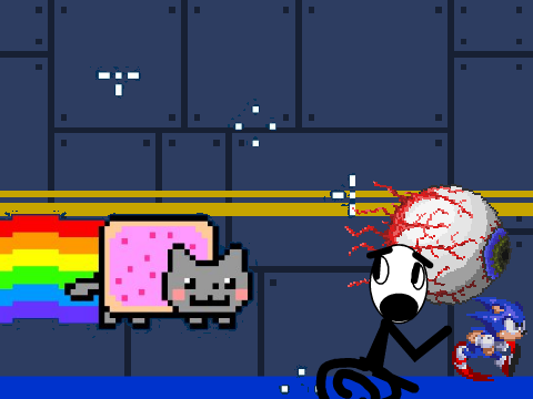 Add yourself running from Nyan Cat!