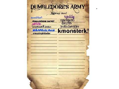 Dumbledore's Army Sign Up Sheet remix remix remix remix remix remix remix remix remix remix