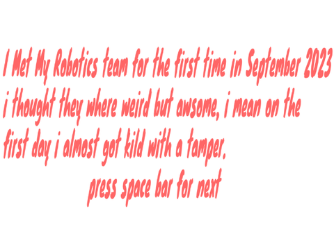 first year of robotics