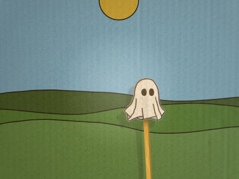 Ghost Cardboard Puppet Animation
