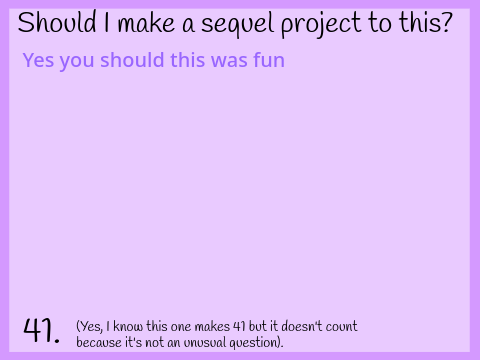 I answer questions