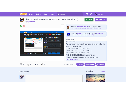 Remix and screenshot your screen like this. (44)  