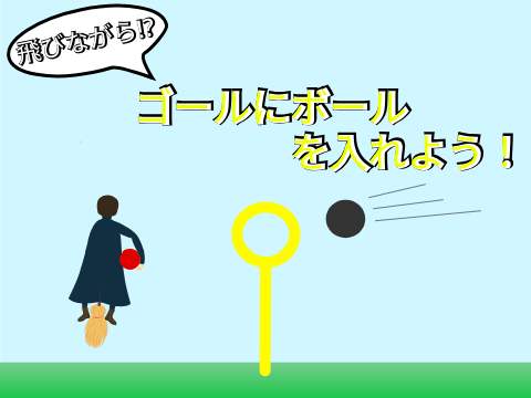 飛びながら!?ゴールにボールを入れよう！