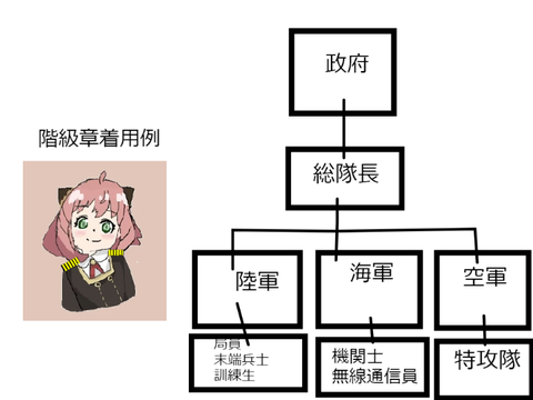 軍の階級章や軍の構造