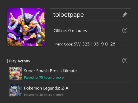 my switch friend code!! :D