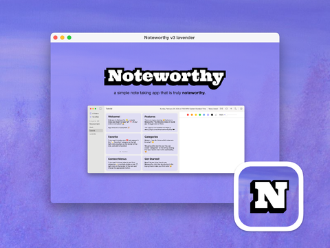 Out now! - Noteworthy v3 lavender