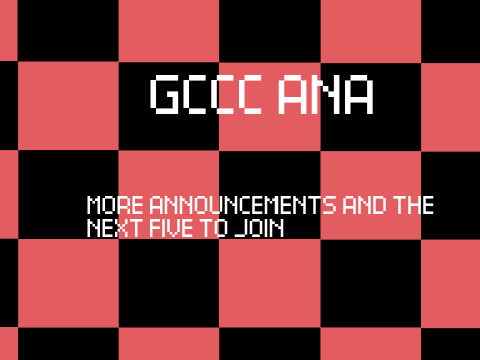 gccc ana: more announcements, and the next five to join!
