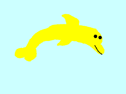 Swimming Yellow Dolphin